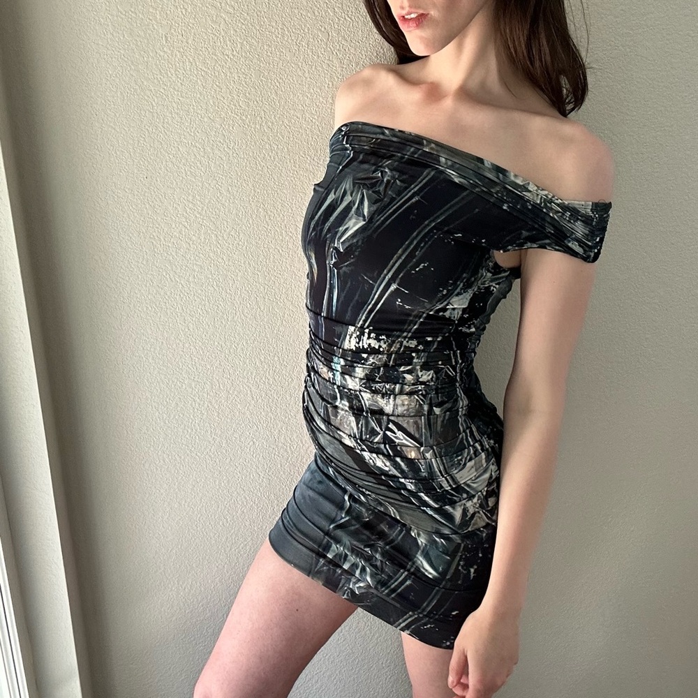 NWT Helmut Lang Foil Print Dress
